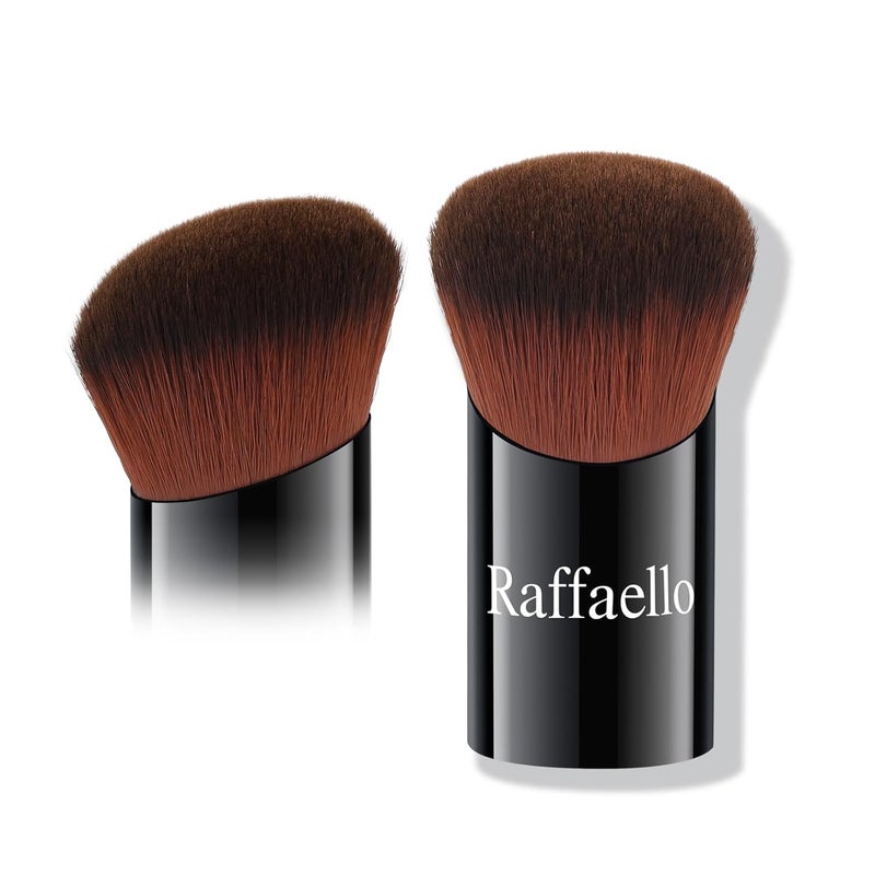Raffaello Angled Kabuki Brush for Foundation – Ultra-Soft Dense Bristles, Flat Top Makeup Brush for Liquid, Cream & Powder, Seamless Blend, Wet & Dry Use, Zero Waste - Image 1